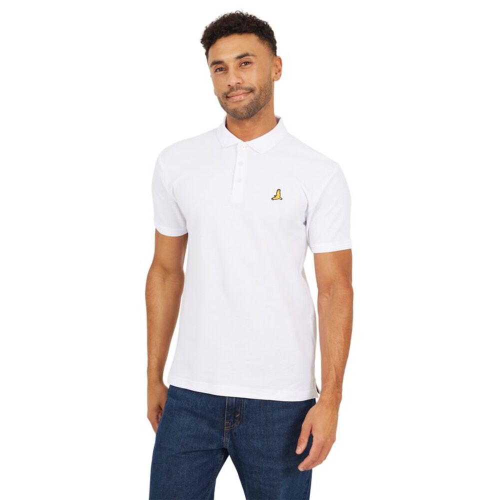 Brave Soul Mens Cotton Polo Shirt / Optic White
